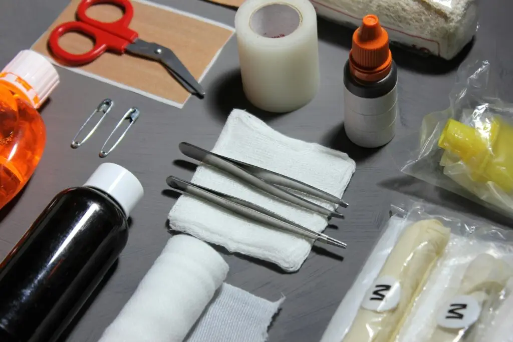 First aid supplies and medical tools